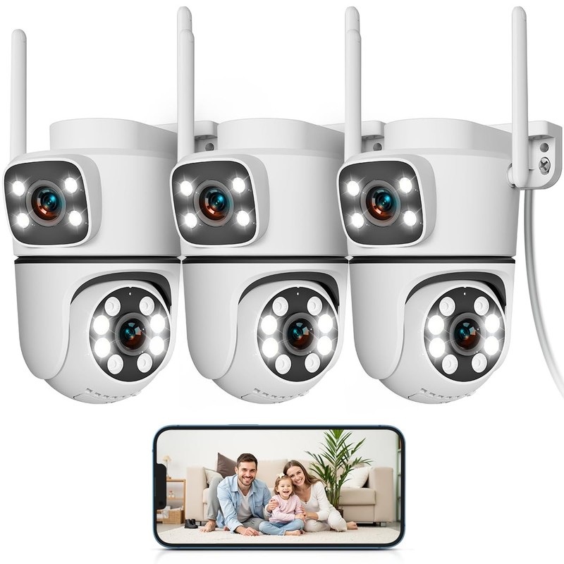 (2026 New) Dual Lens Wireless Security Camera Outdoor, 4MP WiFi Camera with F…