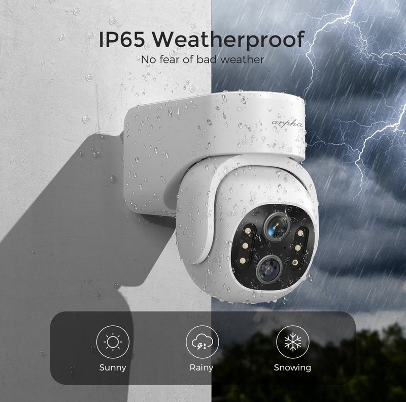 K16 Security Camera Wired Outdoor/Indoor WiFi with Dual 2MP Resolution-Full C... gallery