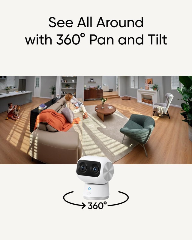 eufy Indoor Security Camera S350 4K UHD Dual Cam 360°PTZ 8×Zoom|Certified Refurb gallery