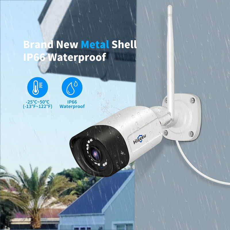 Hiseeu 2PCS 5MP, 2-Way Audio Cameras for Home Security, Outdoor Surveillance Cam gallery