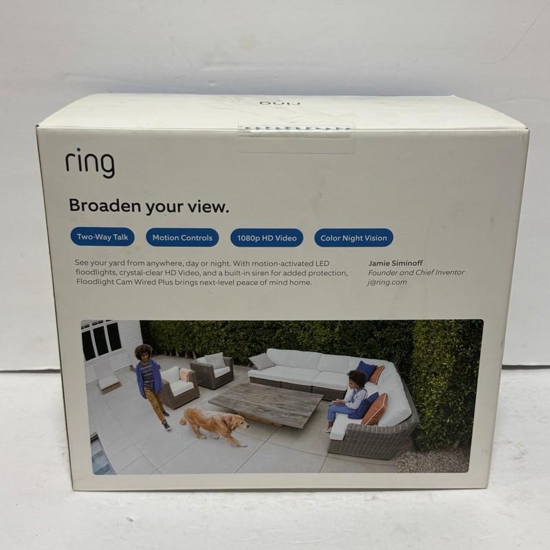 Ring Floodlight Cam Wired Plus Outdoor Wired Full HD Surveillance Camera Black gallery