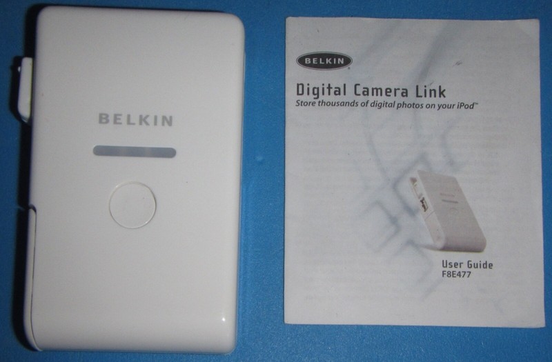 Belkin Digital Camera link to store photos to iPod.