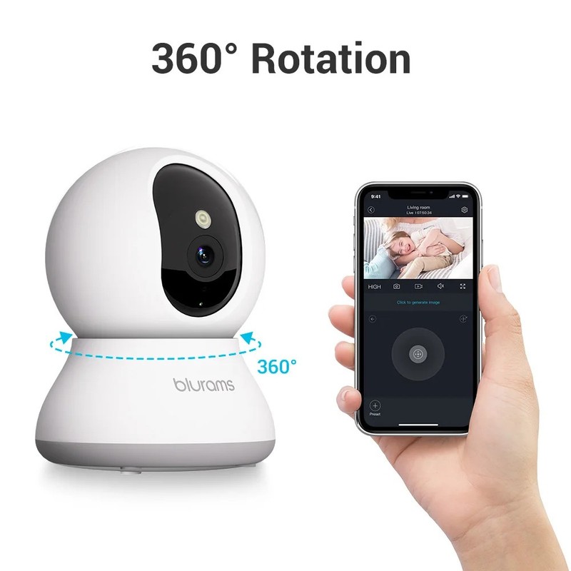 2Pcs 2K Indoor Security Camera with One-Touch Call & Smart Notifications gallery