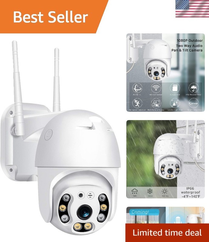 Wireless Outdoor Security Camera with Night Vision & Motion Detection Alerts
