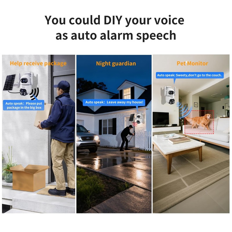 Security Cameras Wireless Outdoor with Dual Lens,Solar Cameras for Home Secur... gallery