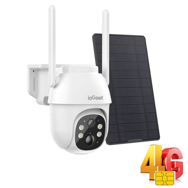 ieGeek Outdoor 4G LTE Security Camera Solar Battery Powered Home CCTV System