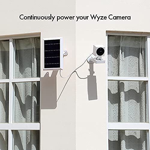 Wasserstein Solar Panel Compatible with Wyze Cam Outdoor, White gallery