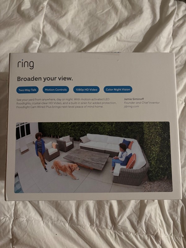 Ring Wired Outdoor Flood Surveillance Security Camera gallery