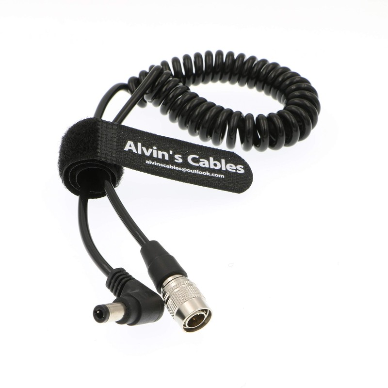 Hirose 4 Pin Male To DC Right Angle Coiled Cable Fits Sound 633/644/688 gallery