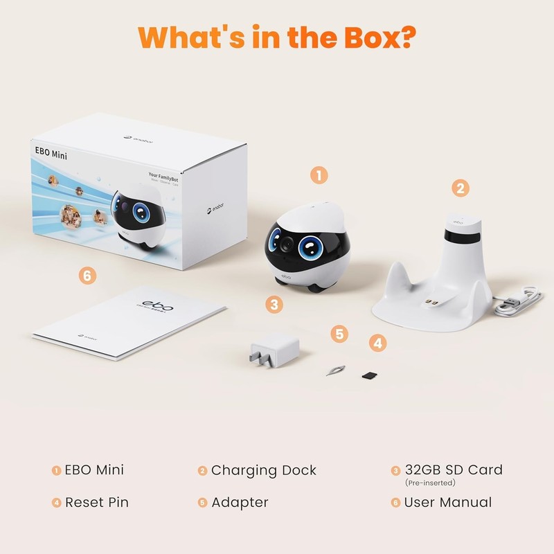ENABOT EBO Mini Pet Camera Robot 2K Whole Home Mobility Two-Way Talk gallery
