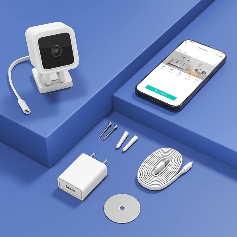 Cam V3 Smart Home Security Camera, Indoor/Outdoor Use, IP65-Rated, 1080p Plug... gallery