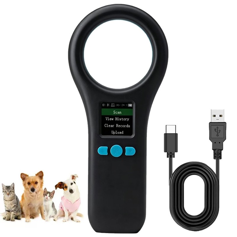 Treamvp Pet Microchip Scanner, ISO11784/85/FDX-B/EMID Handheld Animal Micro C…