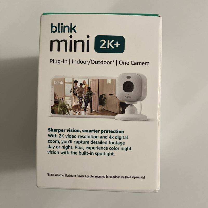 Blink Mini 2K+ 2K Plug-In Security Camera White Newest Model NEW SEALED gallery