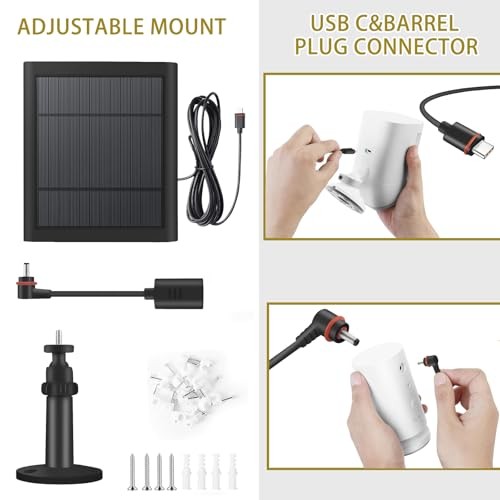 2 Pack - Solar Panel for Ring Security Camera Spotlight Cam Black Dark gallery