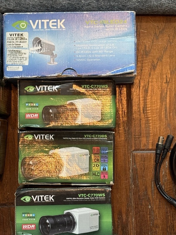 Huge VITEK CCTV Camera Lot Analog IP Dome Bullet IR Cameras NOS gallery