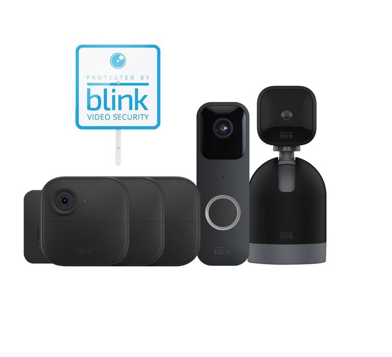 Blink 4th Generation 5 Camera Security System with Sync Module 2 and Yard Sign