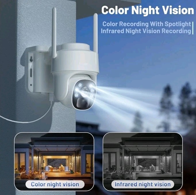 KKB 4G LTE Solar Security Camera Outdoor, 2K HD, SIM Card, Color Night Vision gallery
