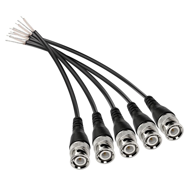 MEIRIYFA BNC Pigtail Cable Bare Wire, Male Coaxial Connector