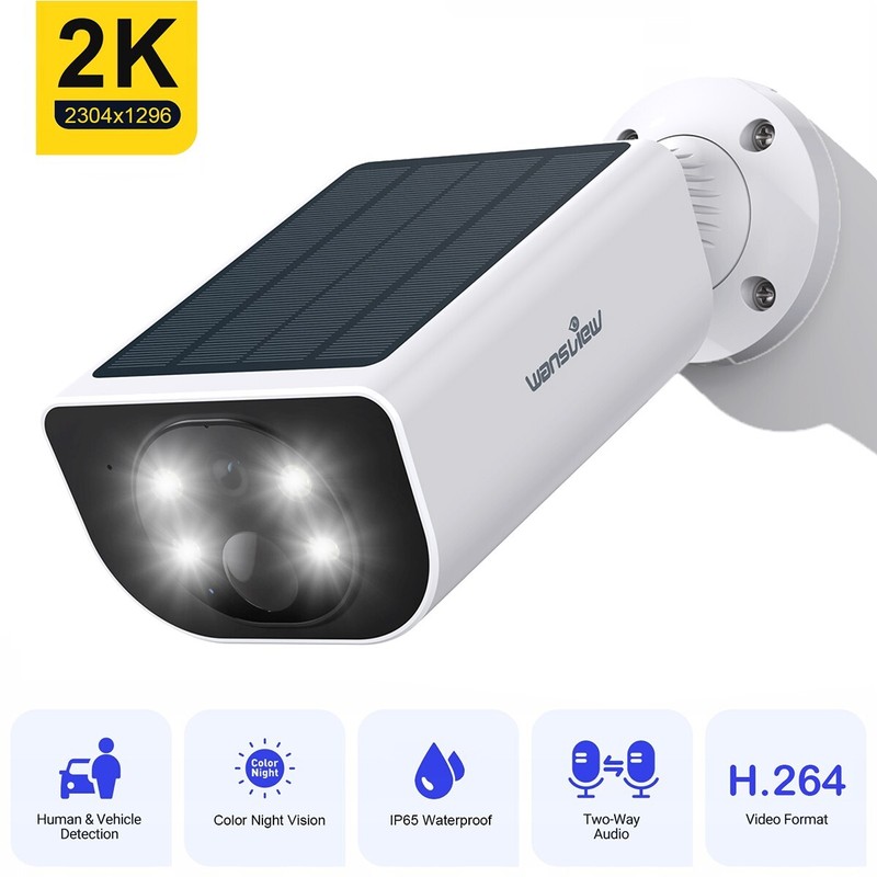 1-4PCS Wansview 2K Wireless Solar Security Camera Wifi Home Outdoor Ai Detection