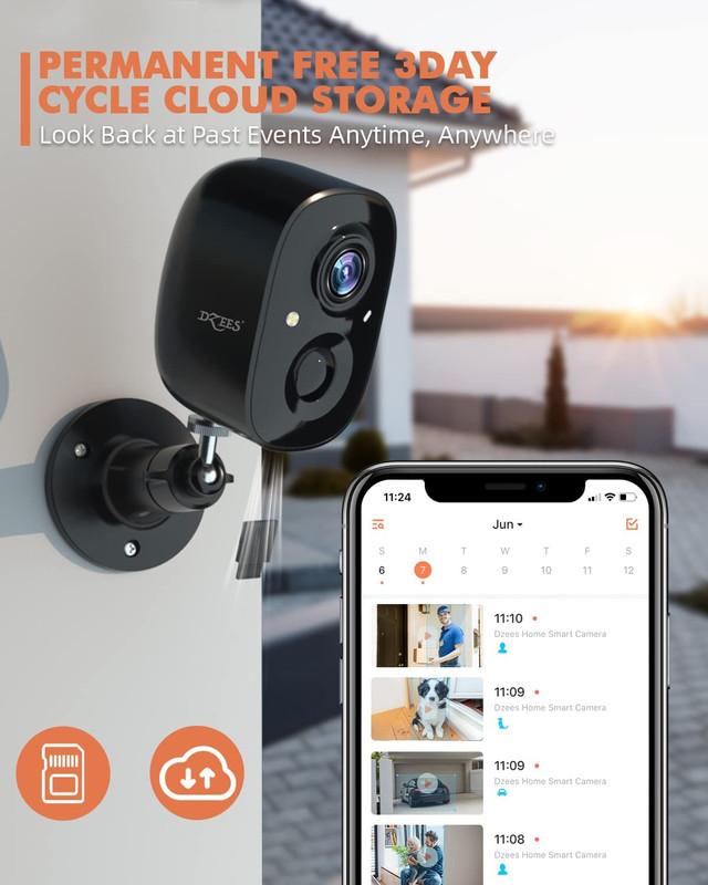 Security Cameras Wireless Outdoor - Upgrade 2K 3MP Battery Powered Wifi Outdoor gallery