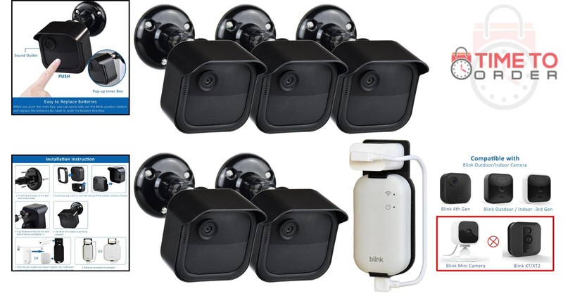 5 Pack Weatherproof Camera Mounts for Blink Outdoor Cameras Wall Ceiling Mounts gallery