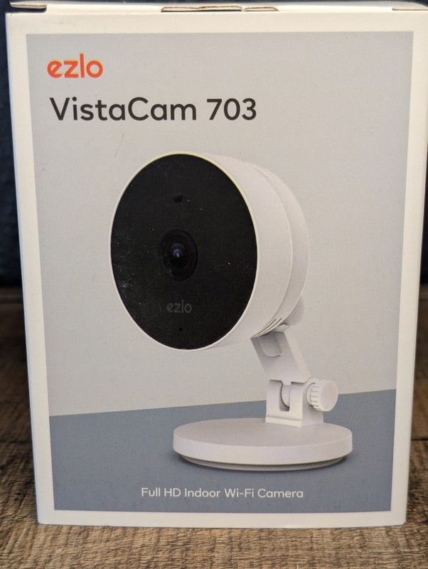 Ezlo VistaCam 703 White Indoor Full 1080p HD Wi-Fi Camera With Night Vision NEW!