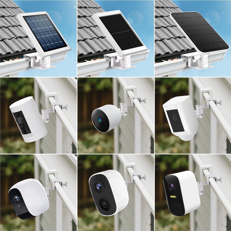 VERVERAY Gutter Mount for Ring Solar Panel & Camera, 2 Pack White Aluminum Al... gallery