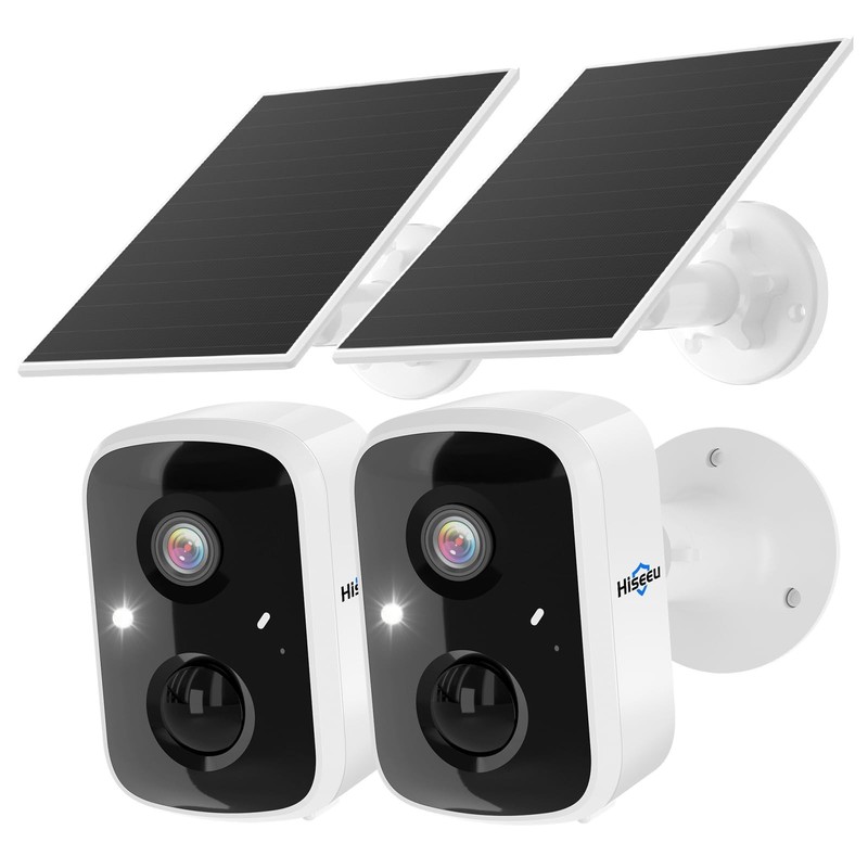 3K 4MP Solar Wireless Security Cameras - Outdoor, 2-Pack, PIR/AI Detection, Nigh gallery