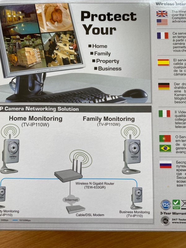 TRENDnet TV-IP110W Wireless Internet Camera Server 640×480 3x Digital Zoom NEW