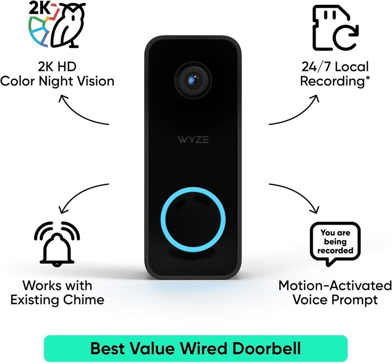 2K Security Doorbell Camera with Color Night Vision & 2-Way Audio - Smart Home gallery