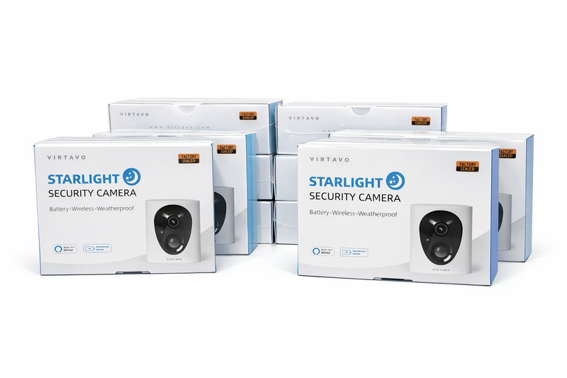 8 Pack Virtavo Starlight Wireless Security Cameras – 1080P HD, Battery, New gallery