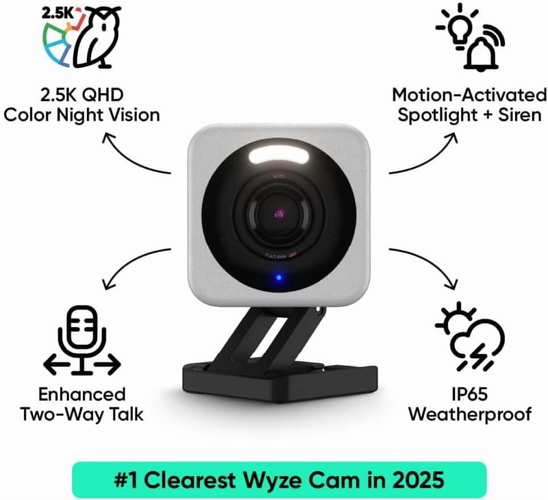 Wyze Cam v4 2.5K QHD Wi-Fi Indoor/Outdoor Smart Home Security Camera gallery