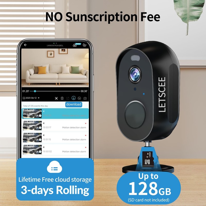 Cameras for Home Outdoor Indoor,Cameras Wireless Outdoor Battery Rechargeable... gallery