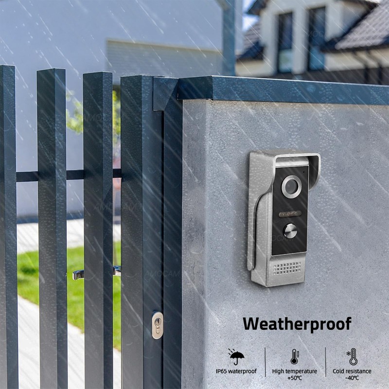 1080P Video Intercom System, Wired VideoDoorbell HD Camera with 7 Inch Monito... gallery