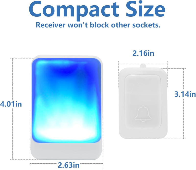 Loud Flash Doorbell with 7 Colors of Bright Light and 4 Volumes, Wireless Doorbe gallery