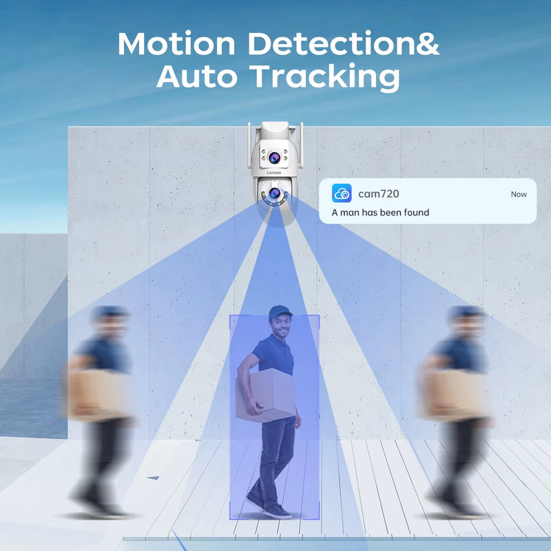 Lenovo 4K Outdoor Dual Lens PTZ Security Camera with 5G WiFi and Auto Tracking gallery