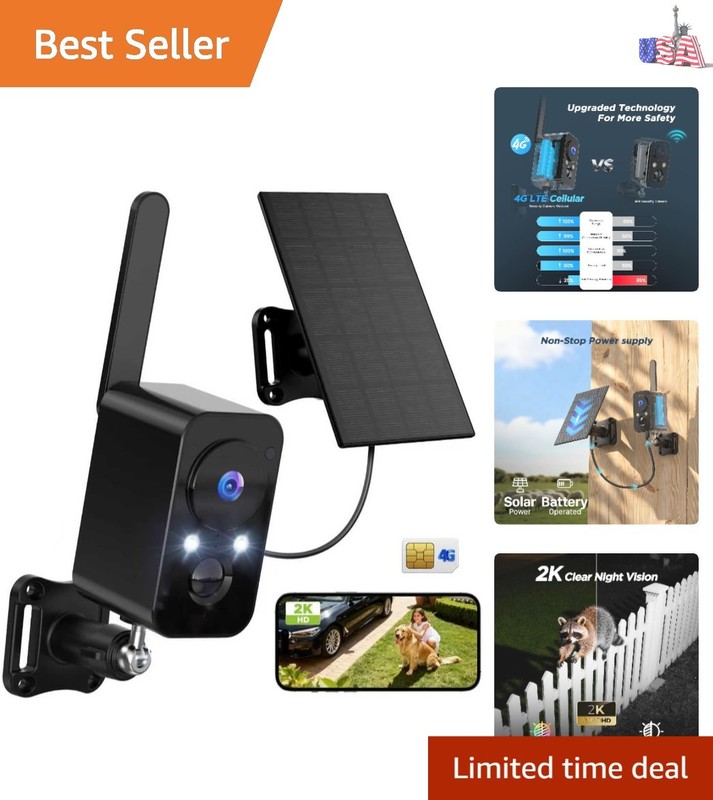 4G SIM Cellular Security Cameras Wireless Outdoor/Indoor: No WiFi Battery Ope…