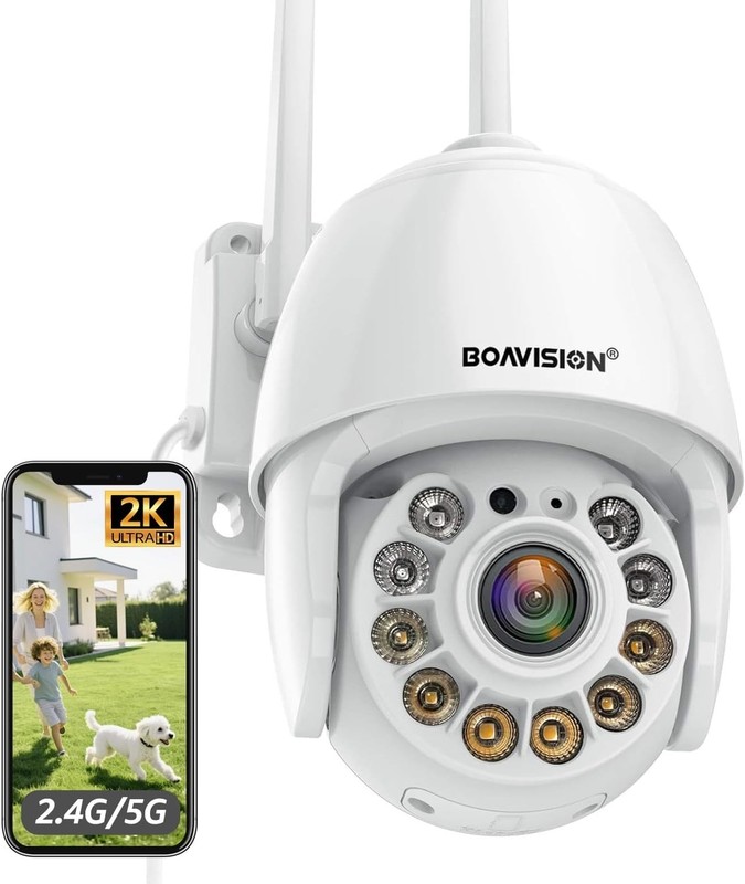 2K Wireless Security Camera with 360° View & Night Vision - Outdoor Protection gallery