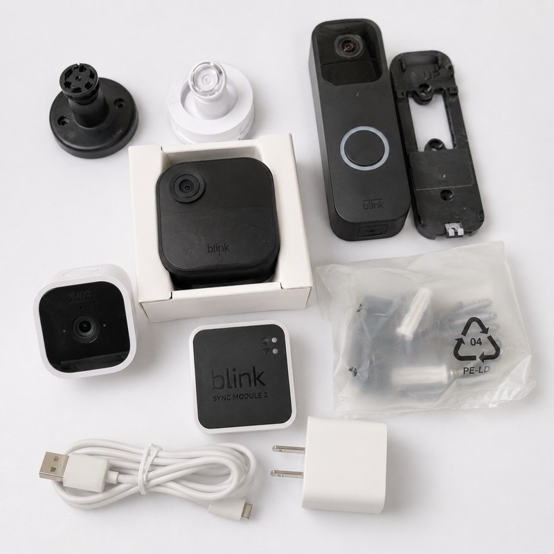 Blink Security Camera Bundle Outdoor 3rd Gen Video Doorbell Sync Module 2