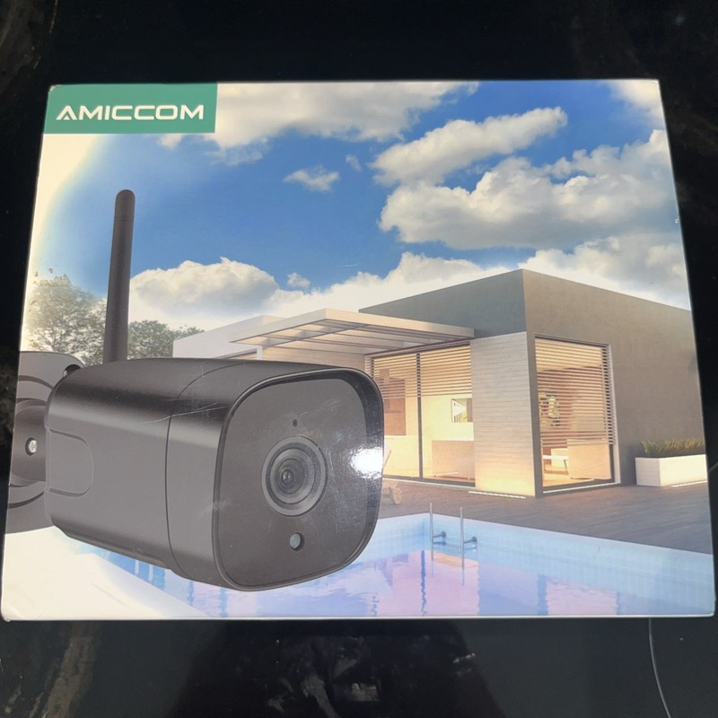 Amiccom Outdoor Security Camera 1080p Open Box Complete