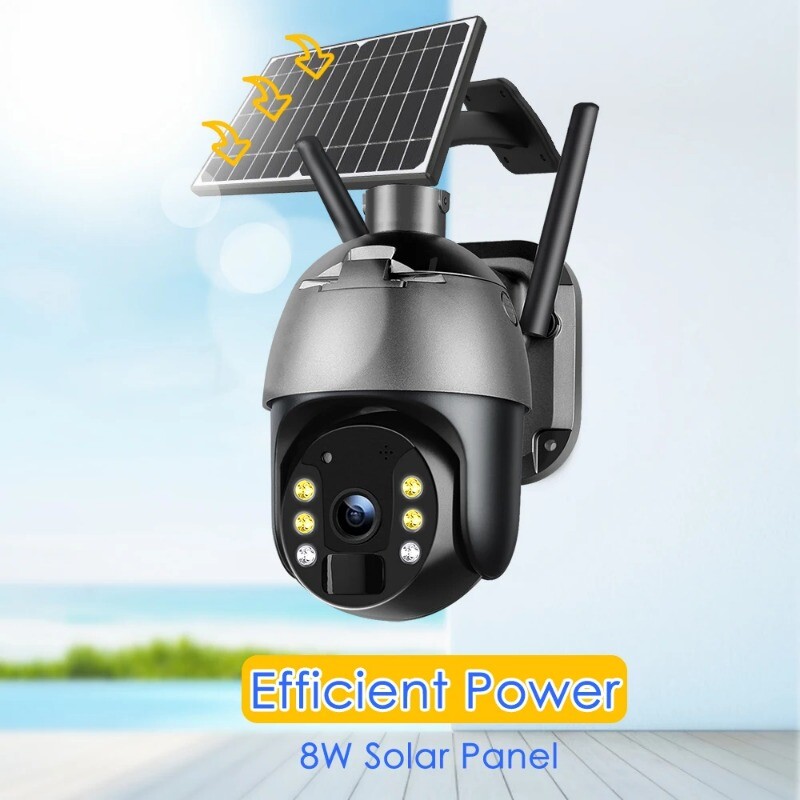 4G Solar IP Camera WiFi Outdoor PTZ CCTV Security Color Night Vision Waterproof gallery