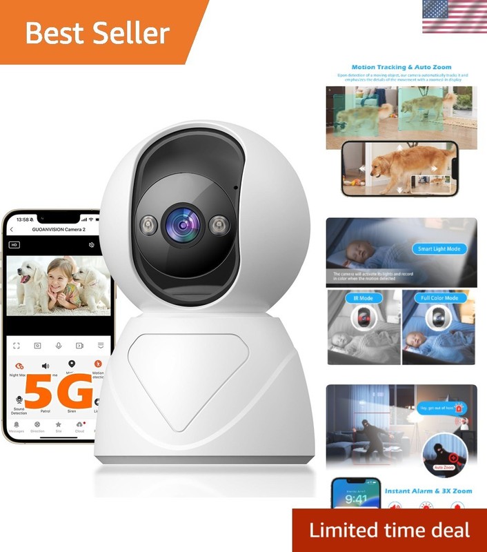 3MP Indoor Security Camera with 360° Rotation & Night Vision – Easy Install