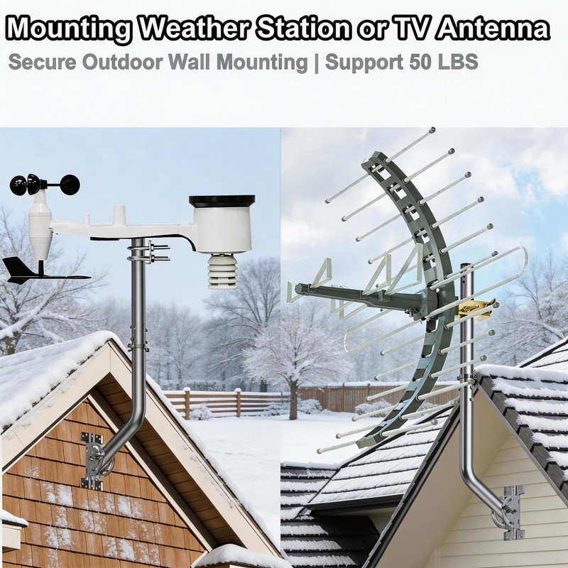 28" Heavy Duty Adjustable Antenna Wall Mount – 430 Stainless Steel J-Pole Sol... gallery