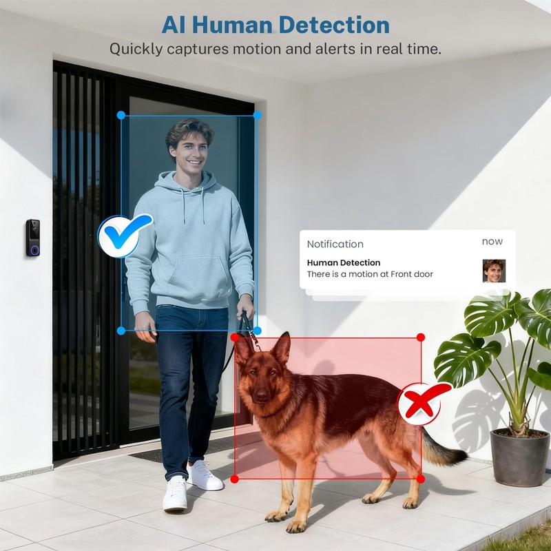 Wireless Video Doorbell Camera,1080P FHD, Motion Detection, Two-Way Audio, Ni... gallery