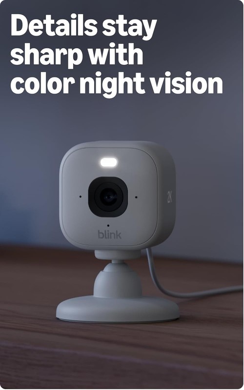 Blink Mini 2K+ Indoor Security Camera with Night Vision & Motion Detection gallery