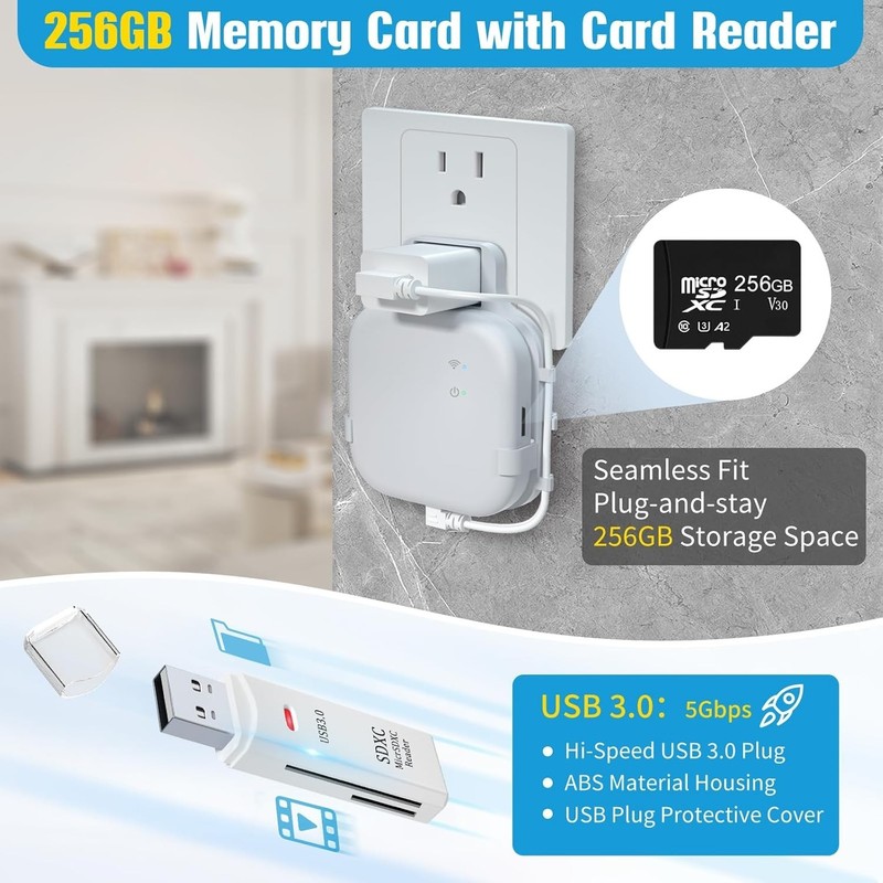 256GB Micro SD Card & Outlet Wall Mount for Blink Sync Module XR | Local Vide... gallery