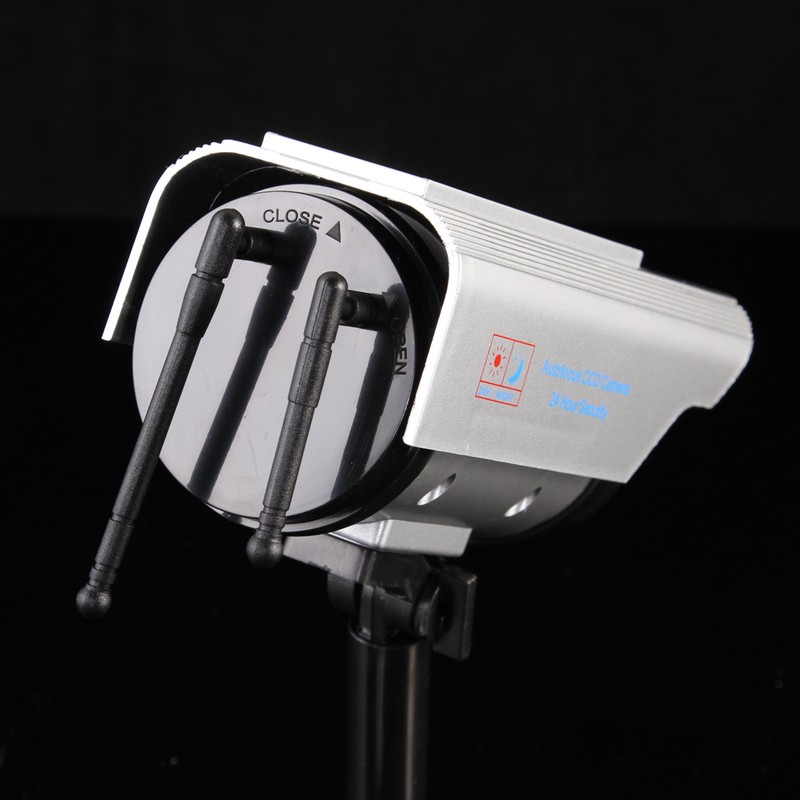 Solar Home Security Dummy Camera Detective Flashing Red Light Fake CCTV Bullet gallery