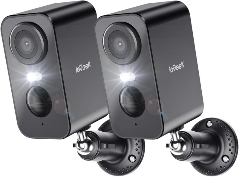 ieGeek Security Camera with Siren & Spotlight 2-Pack Wireless Outdoor, 2K 5MP