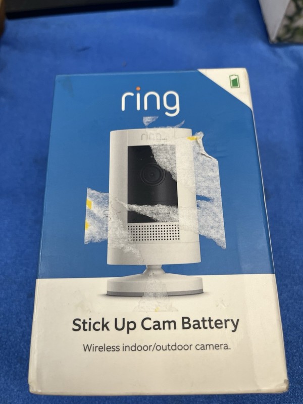 Ring Stick Up Cam Battery Outdoor Wireless Security Camera White Used Tested gallery