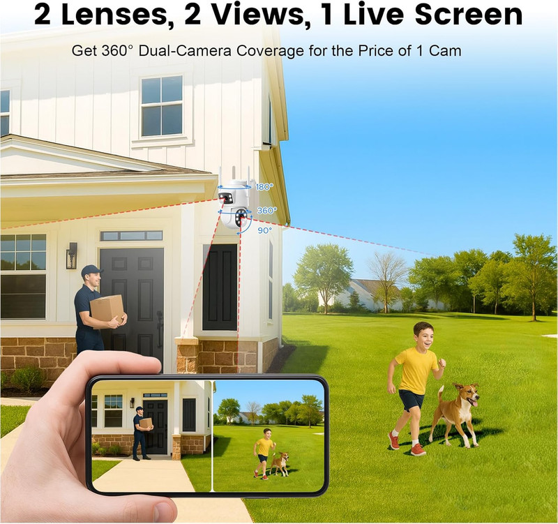 4MP Dual Lens Home Security Camera System Wireless, Security Cameras Wireless Ou gallery